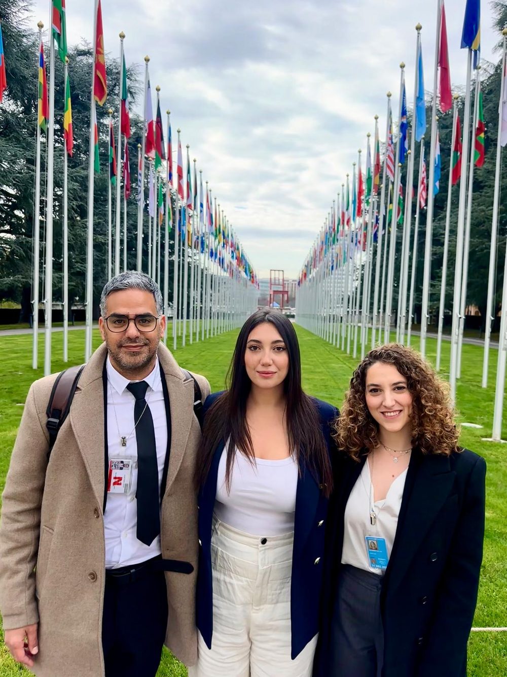 Yuval Raphael with the JIJ team at the United Nations in Geneva